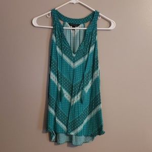 Teal tank top with tassles